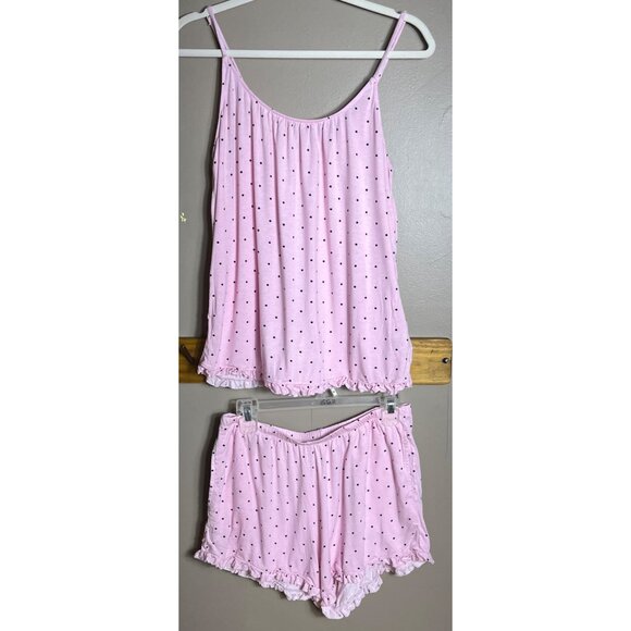 Joyspun Camisole Shorts Set Pink Polka Dot Pajamas Intimates Sleepwear Women M - Picture 2 of 8